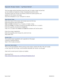 Recipe card recipe template excel. Recipe Scaling Form