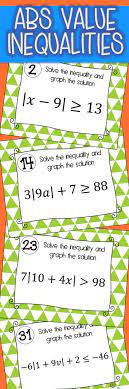 Absolute Value Inequalities Activity Task Cards Absolute Value Inequalities Inequalities Activities Task Cards