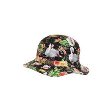 Akomplice Flamingo Pelican Bucket Hat 45 Liked On Polyvore Featuring Accessories Hats Bucket Hats Buckethats Cotton H Floral Bucket Hat Hats Panel Hat