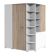 Le meilleur placard a balais avis et comparatif zone led. Inside 75 Armoire Dressing D Angle Volverine Blanc Coloris Chene Armoire Rue Du Commerce