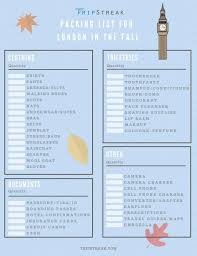 London Packing List For Fall What To Pack For London London Trip Uk Travel Tips Click To Download Our Free Pdf London Packing List