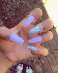 Our next short acrylic nail idea is funky and unique! Pin By Sharron Dupleche On Nails Coffin Nails Designs Acrylic Nails Lavender Nails