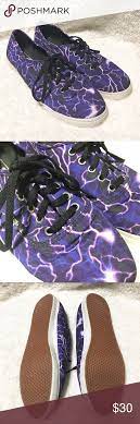 Vans Unisex Purple Lightning Bolt Skate Shoes Purple Lightning Skate Shoes Shoes