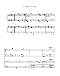 1903 composer time period comp. Scott Joplin Maple Leaf Rag Sheet Music For Piano Duet 8notes Com