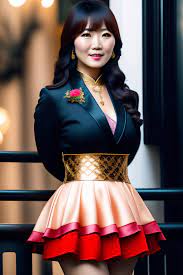 Lexica - Tanaka Hitomi wearing fancy dress, standing by balcony