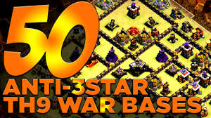 Base th 9 war anti 3 bintang 2020 : 50 X Anti 3 Star Th9 War Bases For Your Clan Wars Clash Of Clans Youtube