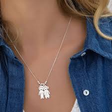 2) karat gold oder messing erhältlich als auftrag. 925er Sterling Silber Kette Mit Kinderanhangern Und Wunschgravur Fur Mama Meine Namenskette