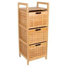 Hot selling straw storage basket wooden cabinet with 3 drawer for living room. Storage Tower With Baskets Ideas On Foter