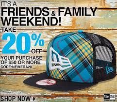 This Weekend It S Family And Friends Weekend And The New Era Cap Store 20 Off An Order Of 50 Or More Check It Out And Sav New Era Hats New Era
