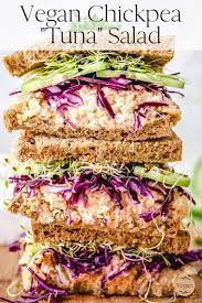 Vegan Chickpea Tuna Sandwich Quick And Easy Recipe Two Spoons Recipe Chickpea Tuna Chickpea Tuna Salad Vegan Main Dishes