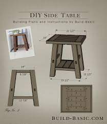 Cut the wooden components of the bottom shelf frame at the right size and attach them to the legs of the side table with galvanized screws. Build A Diy Side Table Build Basic