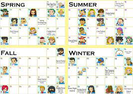 Ushi No Tane Harvest Moon View Topic Harvest Moon Ds Birthday Calendar Quick Reference Harvest Moon Ds Harvest Moon Birthday Calendar