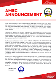 Data is currently not available. Amec Announcement Post J T Express Malaysia Sdn Bhd