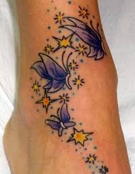 Butterfly tattoos, butterfly tattoo designs, small butterfly tattoos, butterfly tattoo ideas, 3d, men, women, girls, butterflies tattoos, beautiful tattoos. Yellow Stars And Purple Butterfly Tattoo On Ankle