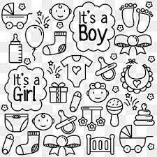 Set Of Baby Hand Drawn Doodle Vector Illustration With Black And White Color Doodle Clipart Icon Baby Png And Vector With Transparent Background For Free Dow How To Draw Hands Vector