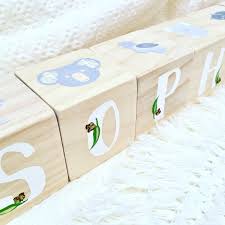 Personalised Wooden Letter Name Blocks In Australian Animals Etsy Personalized Wooden Letters Australian Nursery Wooden Name Letters