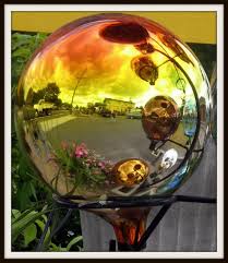 Golden Gazing Ball Gazing Ball Garden Art Diy Garden Balls