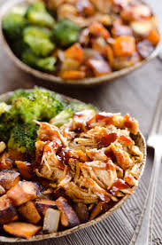 Top each bowl with a few crunchy baked sweet potato chips — they're much like the buttery croutons you're used to, but better for you. Bbq Chicken Roasted Sweet Potato Bowls Easy Meal Prep