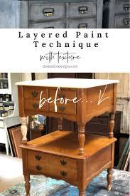 Layered Paint Technique With Texture End Table Makeover In 2020 Furniture Makeover Furniture Makeover Diy Furniture Painting Tutorial