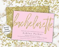 Pink And Gold Bachelorette Party Invitation Bachelorette Etsy Gold Bridal Shower Invitations Gold Bachelorette Party Bachelorette Party Invitations