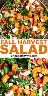 Fall Harvest Salad With Butternut Squash And Apple Recipe In 2021 Thanksgiving Recipes Side Dishes Harvest Salad Thyme Recipes