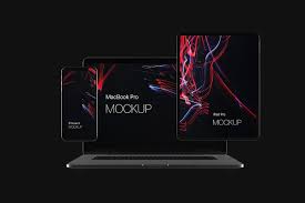 Download Black Devices Mockup Set In 2020 Mockup Macbook Mockup Ipad Mockup PSD Mockup Templates