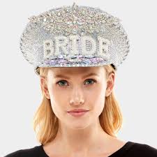 BRIDE Bridal Bachelorette Sequin Rhinestone Bling Bougie Captain Fisherman  Disco Hat