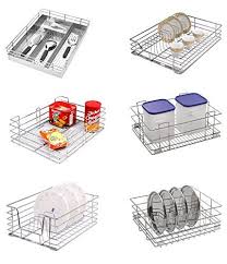 Buy Leaves Kitchen Basket Set Of 6 Pcs 21x20x4 21x20x6 And 21x20x8 Online At Low Kitchen Baskets Stainless Steel Kitchen Cabinets Modern Kitchen Accessories