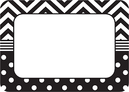 Black And White Dots Border Black White Chevrons And Dots Name Tags Labels Printable Name Tags Chevron Name Tags Locker Name Tags