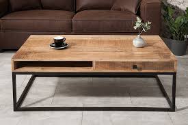 Massiver Couchtisch Iron Craft 115cm Mangoholz Mit Schubladen Riess Ambiente De Couchtisch Massivholz Couchtisch Couchtisch Wildeiche