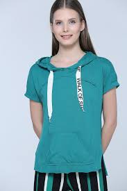 Yesil T Shirt Kadin V Yaka Kapsonlular