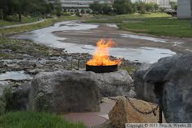 Times have been adjusted due to the reinstatement of the lighting of the ring of fire. Keeper Of The Plains Bridge Wichita Kansas