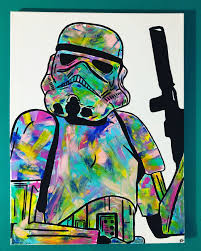 Star Wars Painting Stormtrooper Wall Art Abstract Art Home Decor Pop Art Blast Em Medium Acrylic Paint Artist Erika Regan B Art Pop Art Artwork Prints