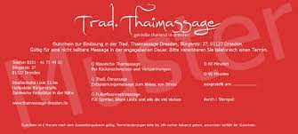 Machen sie mit einem massagegutschein ihren lieben, ihrer familie, verwandten, freunden, bekannten, kollegen, chefs oder kunden ein. 90 Minuten Massage Gutschein Traditionelle Thai Massage Dresden