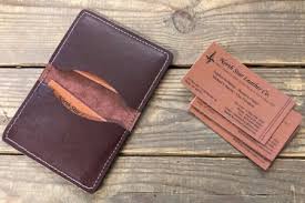 Monogrammed faux black leather texture desk business card holder. Leather Business Card Case North Star Leather Co
