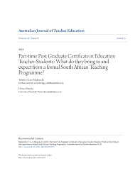 Pgde (professional graduate diploma in education). Pdf Part Time Post Graduate Certificate In Education Teacher Students What Do They Bring To And Expect From A Formal South African Teaching Programme