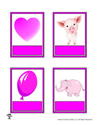 We are happy to present a fun new set of preschool printables today! Printable Pink Color Flashcard No Words Woo Jr Kids Activities