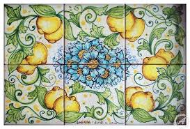 Use the level and mark a pencil line for a straight line. Italian Ceramics Backsplash Tile Panel Lemons 2 Messina Italian Pottery By Ghenos Backsplash Tile Panel Lemons 2 Finely Handcrafted Genuinely Italian