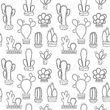 Najnowszy kolorowanki kawai dzieci kolorowanki. Nahtloses Schwarzweiss Muster Des Kaktusvektors Kaktusgekritzel Auf Weissem Hintergrund Houseplant Musterfliese Kakteen Im Topfoberflachendesign Natur Malvorlagen Saftiges Beschaffenheitsmuster Des Hippies Lizenzfrei Nutzbare Vektorgrafiken Clip