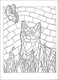Mosaic Coloring Pages Cat And Butterfly Mosaic Animals Animal Coloring Pages Cat Coloring Page