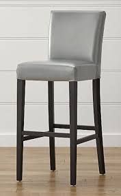 Genuine leather marisol 30 bar stool (set of 2) by latitude run®. Lowe Pewter Leather Bar Stool Reviews Crate And Barrel Kitchen Bar Stools Comfortable Bar Stools Grey Bar Stools