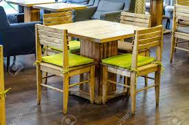 About 10% of these are restaurant chairs, 8 a wide variety of restaurant chair wood options are available to you, such as specific use. Wooden Table Chairs In Cafe Restaurant Furniture Stock Photo Picture And Royalty Free Image Image 102351116