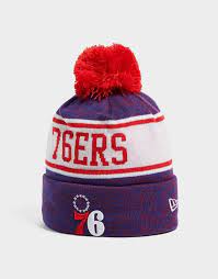 Men's philadelphia 76ers gear is at the official online store of the nba. Blue New Era Nba Philadelphia 76ers Pom Beanie Hat Jd Sports