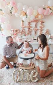 Easy Birthday Decorations For Woman First Birthday Tea Party For Our Baby Girl Scottie Rose Florals Neutrals A Girl Birthday Decorations Baby Birthday Party Girl Baby Girl Birthday Decorations