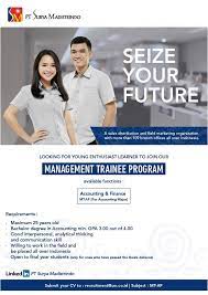 Mari bergabung bersama followers twitter baru kami @gudangloker_com atau di instagram @gudangloker untuk update lowongan terbaru setiap harinya. Lowongan Kerja Lowongan Kerja Management Trainee Program Pt Surya Madistrindo