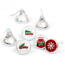 Quality christmas labels printing at affordable prices. Merry Little Christmas Tree Round Candy Labels Party Favors Fits Hershey S Kisses Bigdotofhappiness Com
