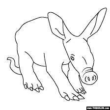 Cartoon illustration of funny aardvark animal character. Top Rated Coloring Pages