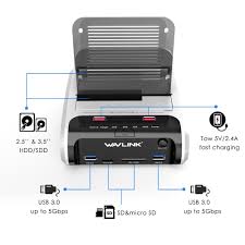 Wavlink Sata Hdd 2 5 3 5 External Hard Drive Usb 3 0 Docking Station Hard Drive Docks Docking Station Custom Pc