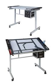 The Zeny Drawing Table Is Tempered Safety Glass Top Compose Your Arts And Crafts On This Table For Years To Come As Craft Desk Cool Art Projects Drawing Desk