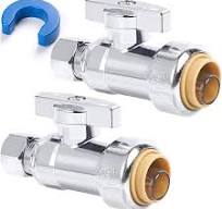 1,27 cm x 0,95 cm OD Kompression gerades Absperrventil für PEX, Kupfer,  CPVC-Rohr und Wasserleitung, Push to Connect Messing Sanitärarmatur, ...